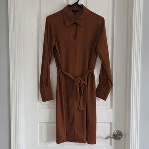 Banana Republic Brown Long Sleeve Shirt Dress